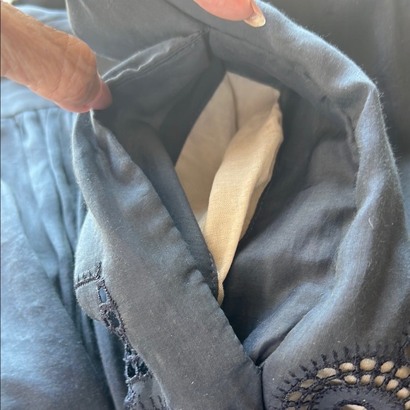 Vintage Bluish Gray color and cream contrast detailing Sleeveless Midi Sundress - Picture 9 of 15